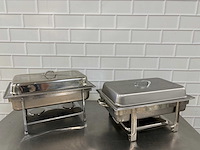 Rvs - chaving dish (2x) - afbeelding 1 van  2
