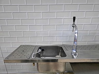 Rvs - lek/tap spoelblad met 2 en 1 punt tapskraan en spoelbak - afbeelding 3 van  9
