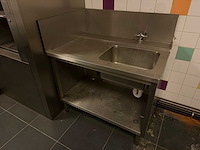 Rvs aanvoer spoeltafel - afbeelding 1 van  4
