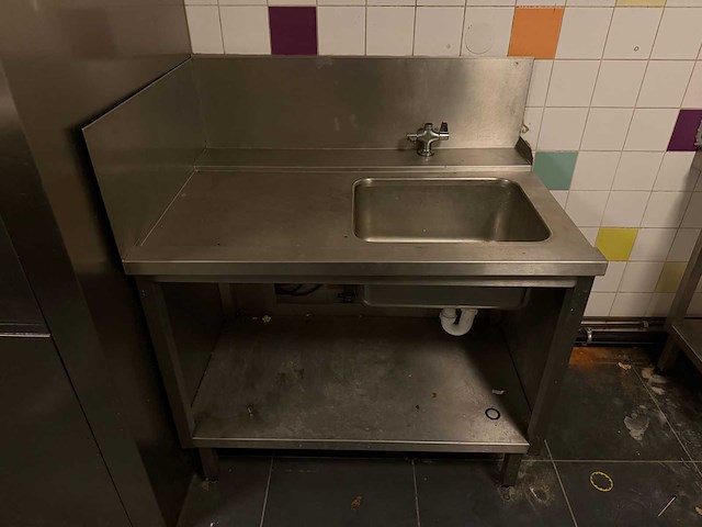 Rvs aanvoer spoeltafel - afbeelding 2 van  4