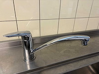 Rvs aanvoertafel met dubbele spoelbak - afbeelding 4 van  4