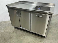 Rvs aanvoertafel met spoelbak - afbeelding 2 van  2