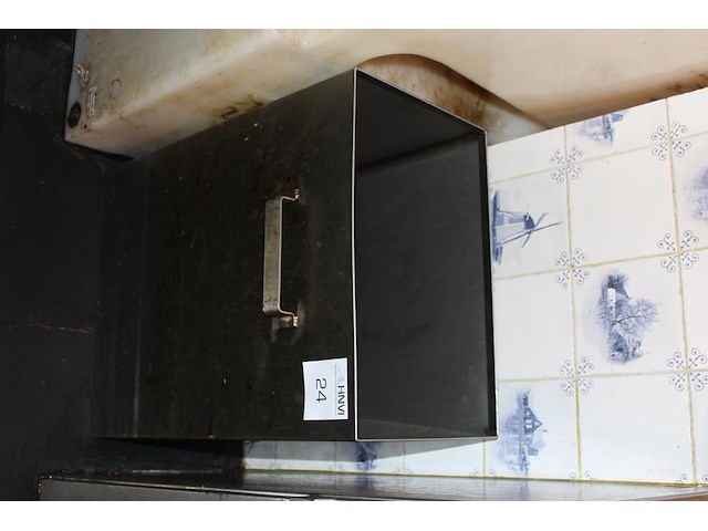 Rvs afvalbak met beugel. afmeting 46 x 30 x 59 cm. - afbeelding 2 van  2