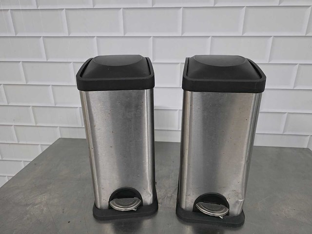 Rvs afvalemmer (2x) - afbeelding 1 van  4