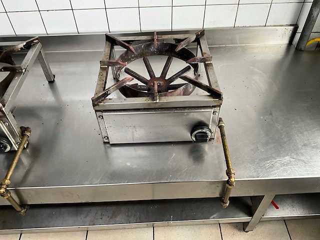 Rvs bakwand met wokbranders - afbeelding 5 van  5