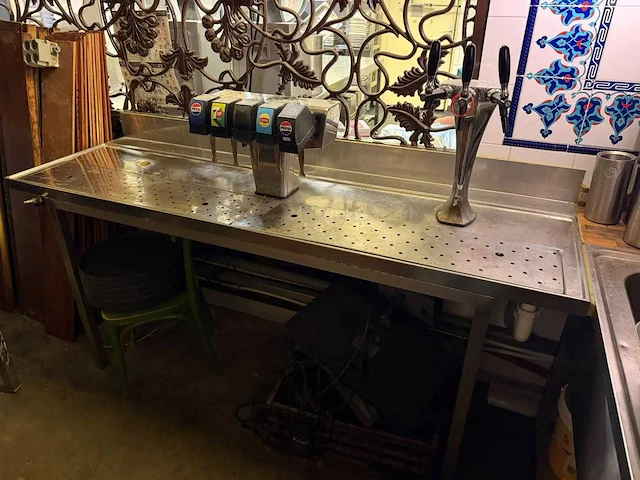 Rvs barmeubel met taps - afbeelding 1 van  4