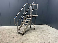 Rvs bordes 7-trede 135cm hoogte - afbeelding 1 van  2