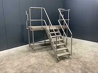 Rvs bordes 7-trede 150cm hoogte - afbeelding 1 van  1