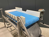 Rvs bordes met transportband en trilgoot - afbeelding 4 van  5