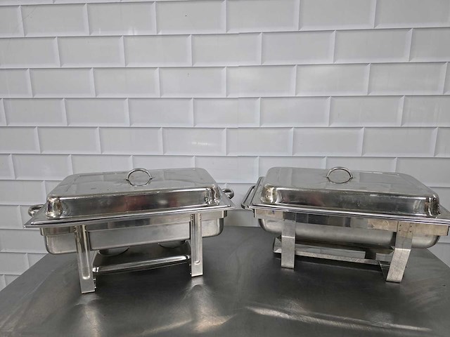 Rvs chaving dish (2x) - afbeelding 1 van  5