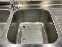 Rvs dubbele spoelbak met kraan - afbeelding 6 van  8