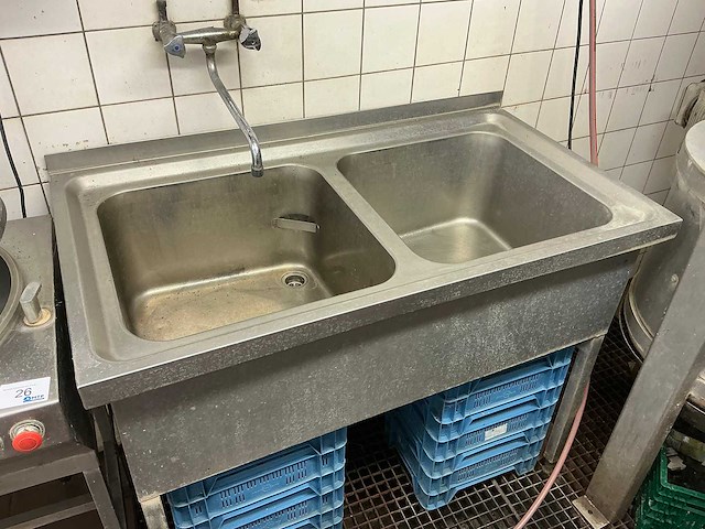 Rvs dubbele spoelbak - afbeelding 2 van  3