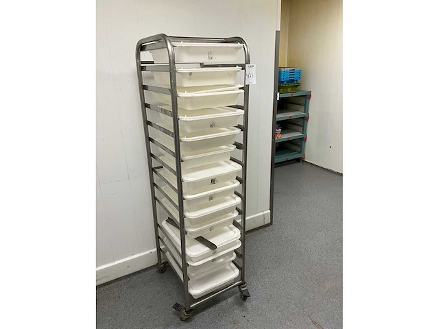 Rvs etagewagen met deegbakken - afbeelding 1 van  1