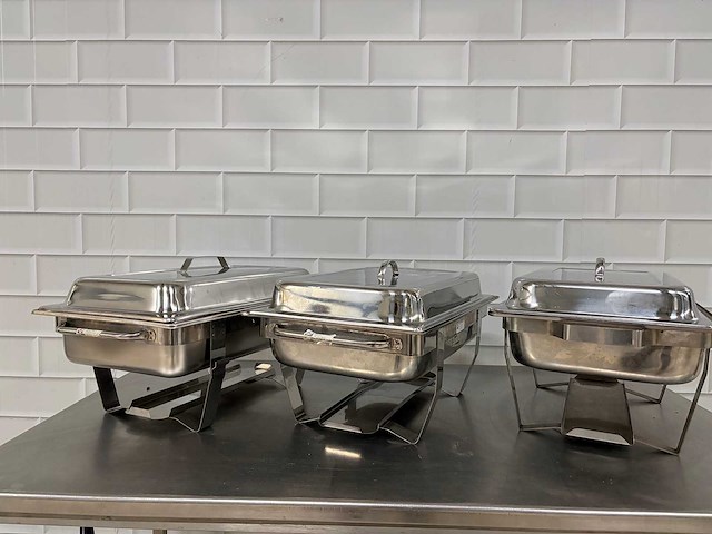 Rvs gastronorm rechaud met binnenbak (3x) - afbeelding 2 van  3