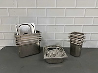 Rvs gastronormbak deels met deksel (11x) - afbeelding 1 van  3
