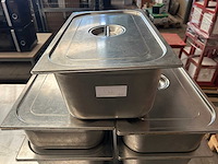 Rvs gastronormbak met deksel (5x) - afbeelding 1 van  1