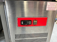 Rvs gekoelde saladette/koelwerkbank met glazen opbouw 2-deurs - afbeelding 6 van  9