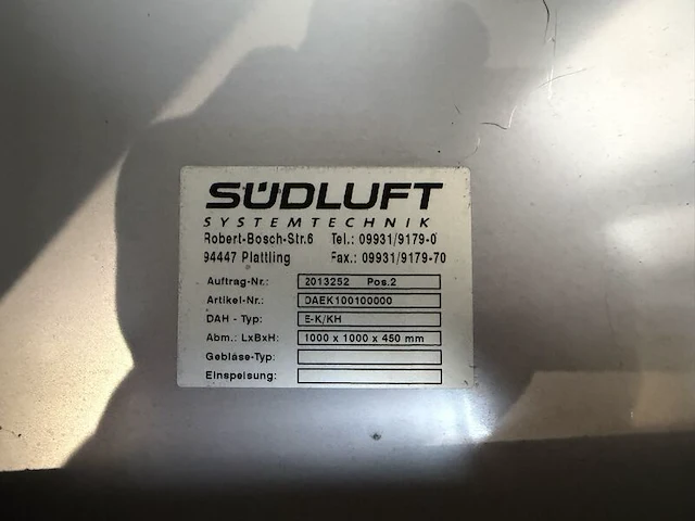 Rvs horeca-afzuigkap / ventilatiekap, südluft systemtechnik, e-k/kh (artikel daek100100000), rvs / zilvergrijs, type e-k/kh | hoogte 45 cm | met kanaalaansluiting - afbeelding 6 van  6