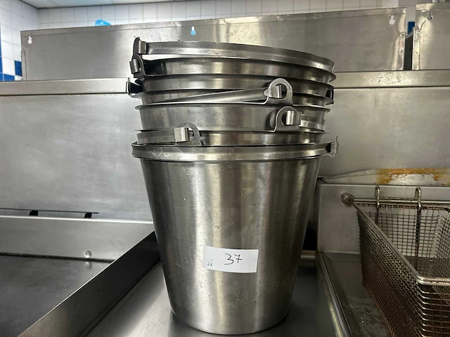 Rvs horeca-emmer (7x) - afbeelding 1 van  3
