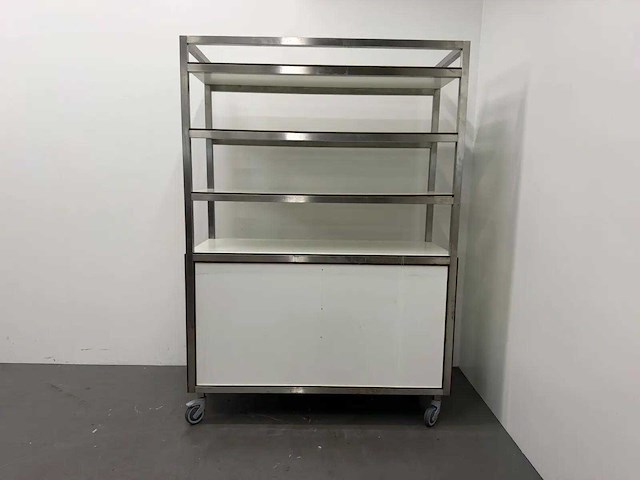 Rvs / hpl mobiele stellingkast - afbeelding 10 van  10