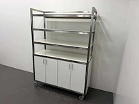 Rvs / hpl mobiele stellingkast