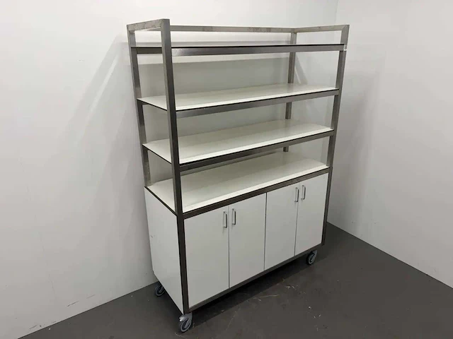 Rvs / hpl mobiele stellingkast - afbeelding 4 van  10