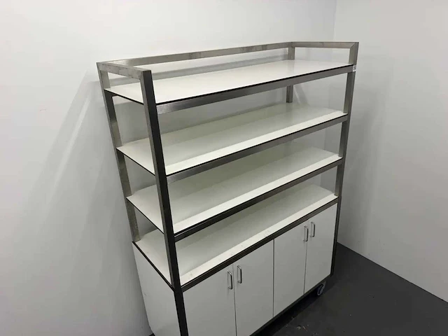 Rvs / hpl mobiele stellingkast - afbeelding 5 van  10
