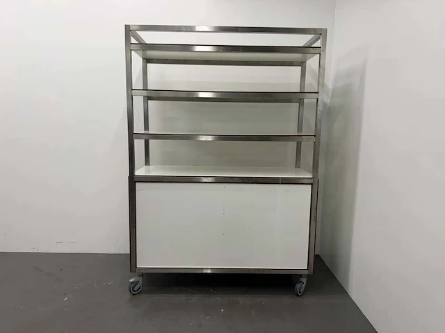 Rvs / hpl mobiele stellingkast - afbeelding 10 van  10