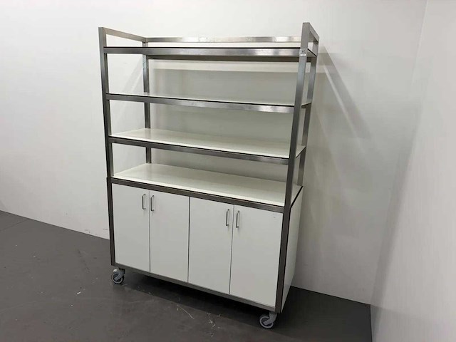 Rvs / hpl mobiele stellingkast - afbeelding 1 van  10
