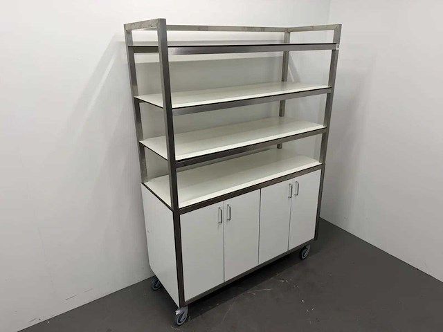 Rvs / hpl mobiele stellingkast - afbeelding 4 van  10