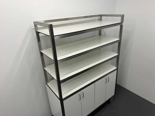 Rvs / hpl mobiele stellingkast - afbeelding 5 van  10