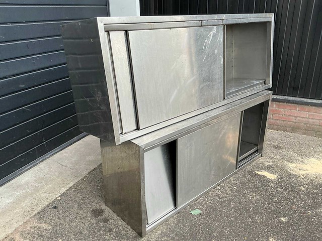 Rvs keukenkast (2x) - afbeelding 1 van  5