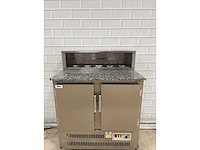 Rvs koelwerkbank met ingebouwde saladette - afbeelding 2 van  6