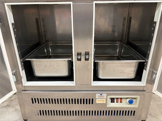 Rvs koelwerkbank met ingebouwde saladette - afbeelding 4 van  6