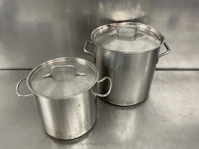Rvs kookpan (2x) - afbeelding 1 van  2