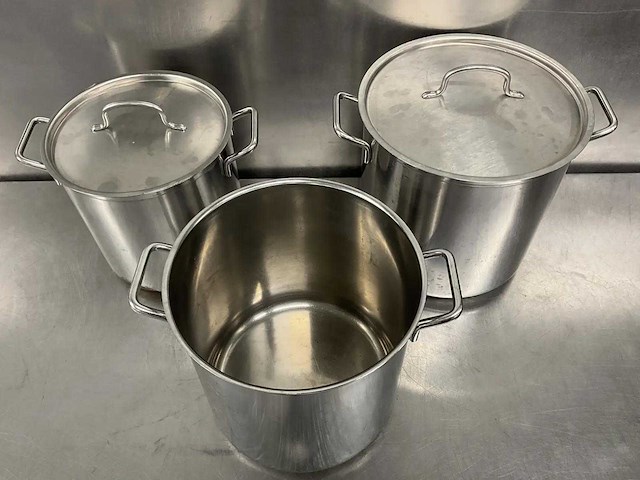 Rvs kookpan (3x) - afbeelding 1 van  2