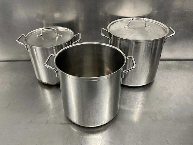 Rvs kookpan (3x) - afbeelding 1 van  3