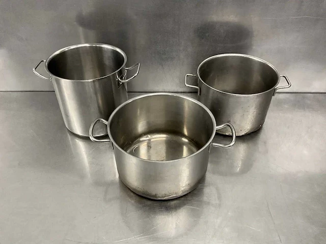 Rvs kookpan (3x) - afbeelding 1 van  4
