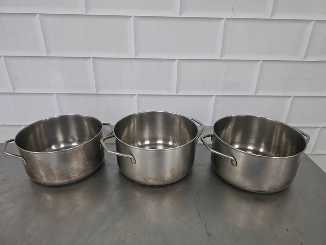 Rvs kookpan (3x) - afbeelding 1 van  4