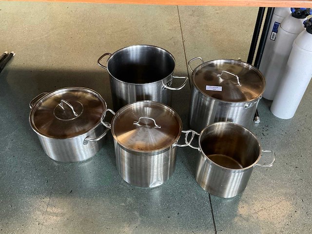 Rvs kookpan (5x) - afbeelding 2 van  4