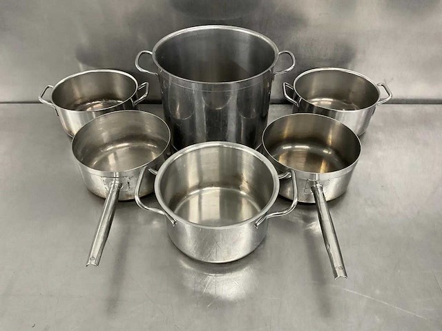 Rvs kookpan (6x) - afbeelding 1 van  2