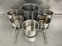 Rvs kookpan (6x) - afbeelding 1 van  2