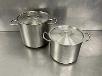 Rvs kookpan met deksel (2x) - afbeelding 1 van  3