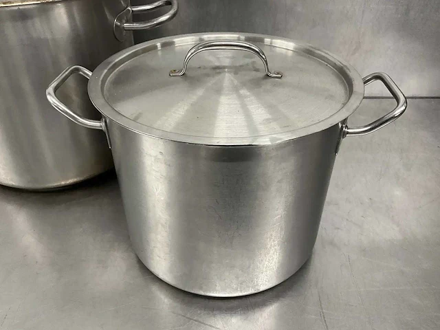 Rvs kookpan met deksel (2x) - afbeelding 2 van  3