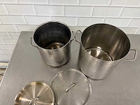 Rvs kookpan met deksel (2x) - afbeelding 2 van  3