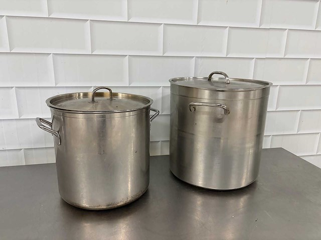 Rvs kookpan met deksel (2x) - afbeelding 3 van  3