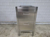 Rvs ladeblok voorzien van 2 x lade