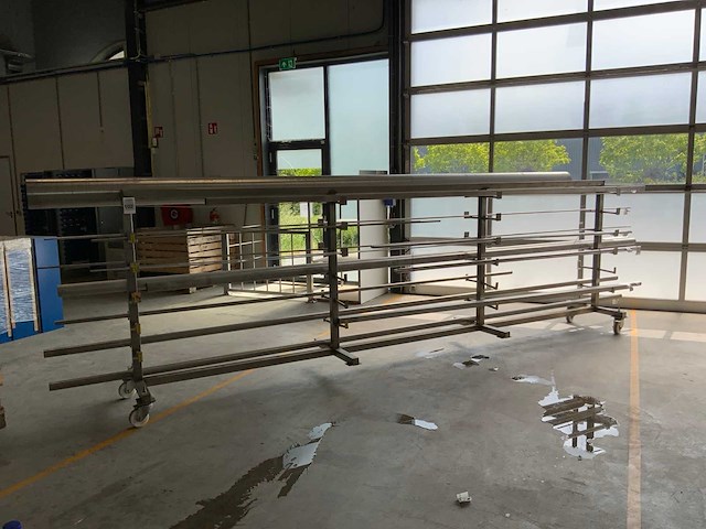 Rvs lengtes op rvs verrijdbare draagarmstelling - afbeelding 1 van  13