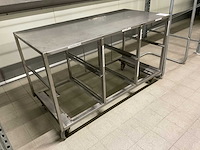 Rvs magazijnwagen/bakkenwagen - afbeelding 2 van  4
