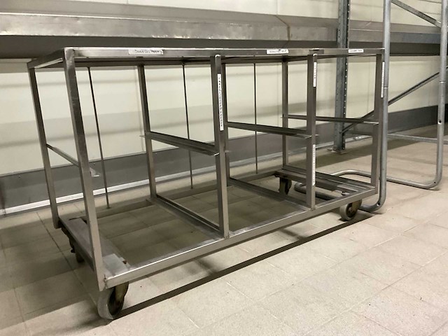 Rvs magazijnwagen/bakkenwagen - afbeelding 3 van  4